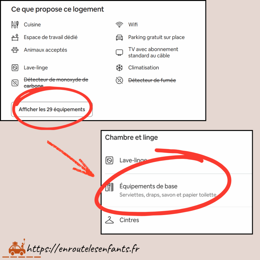 Comment vérifier que les draps et les serviettes sont fournis dans le logement sur Airbnb