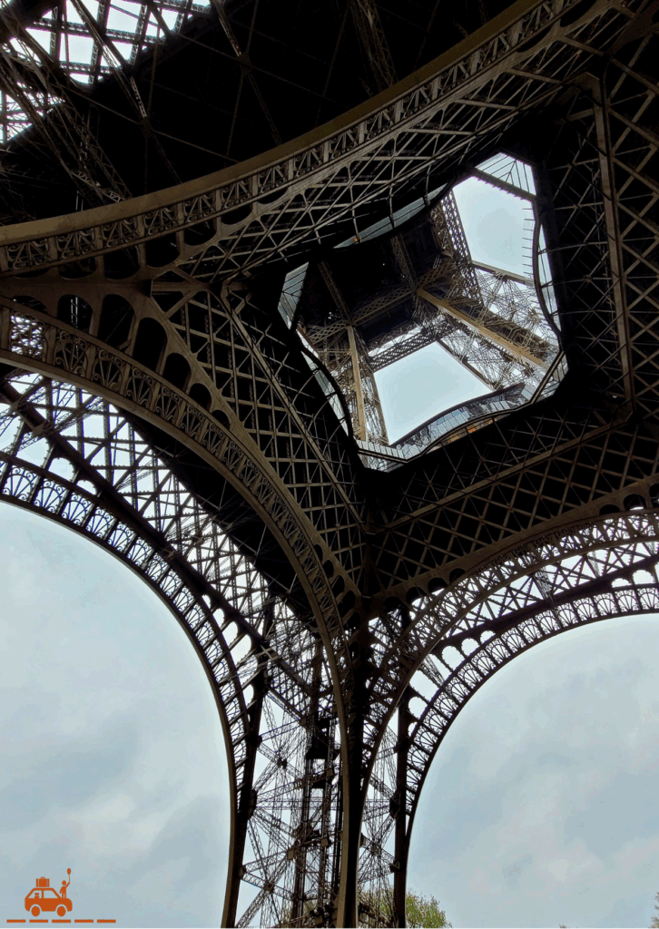 La Tour Eiffel vue du dessous