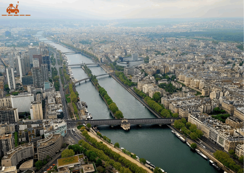 Vue du 3e étage de la Tour Eiffel sur la Seine