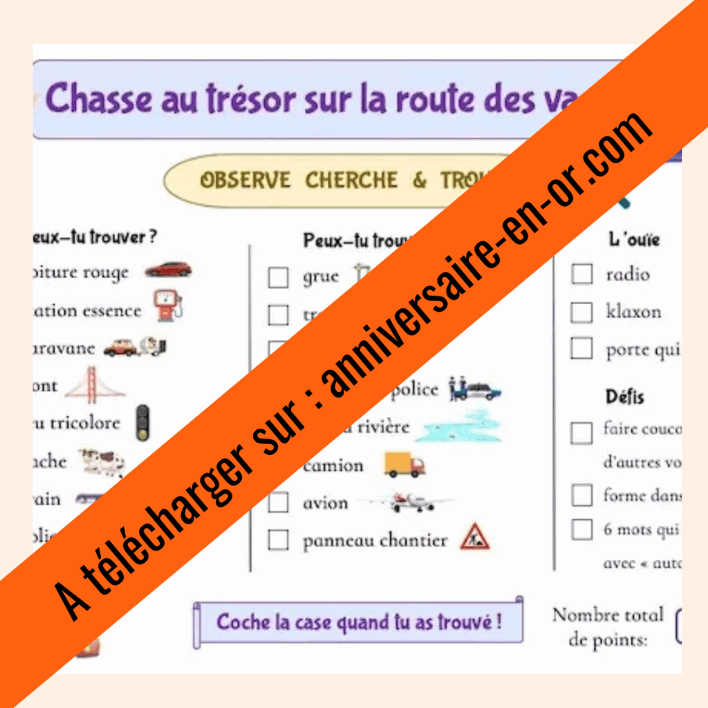 Chasse au trésor sur la route des vacances - Un anniversaire en or