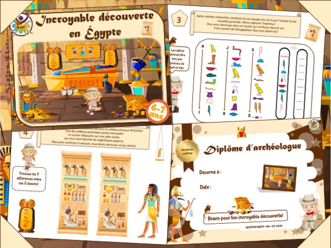 Animation chasse au trésor thème Egypte : une super activité pour enfant proposé par un anniversaire en Or 
