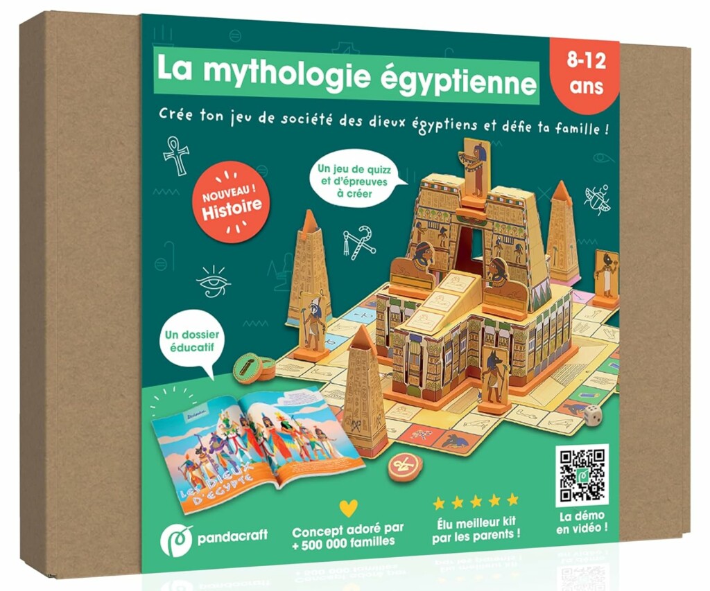 Activité manuelle pour fabriquer un jeu de société sur les dieux égyptiens idéal pour les enfants de 8 à 12 ans fans d'Egypte antique.