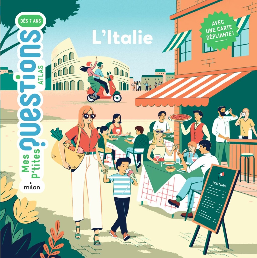 Couverture du livre Mes P'tites questions - L'italie aux éditions Milan pour les enfants à partir de 7 ans