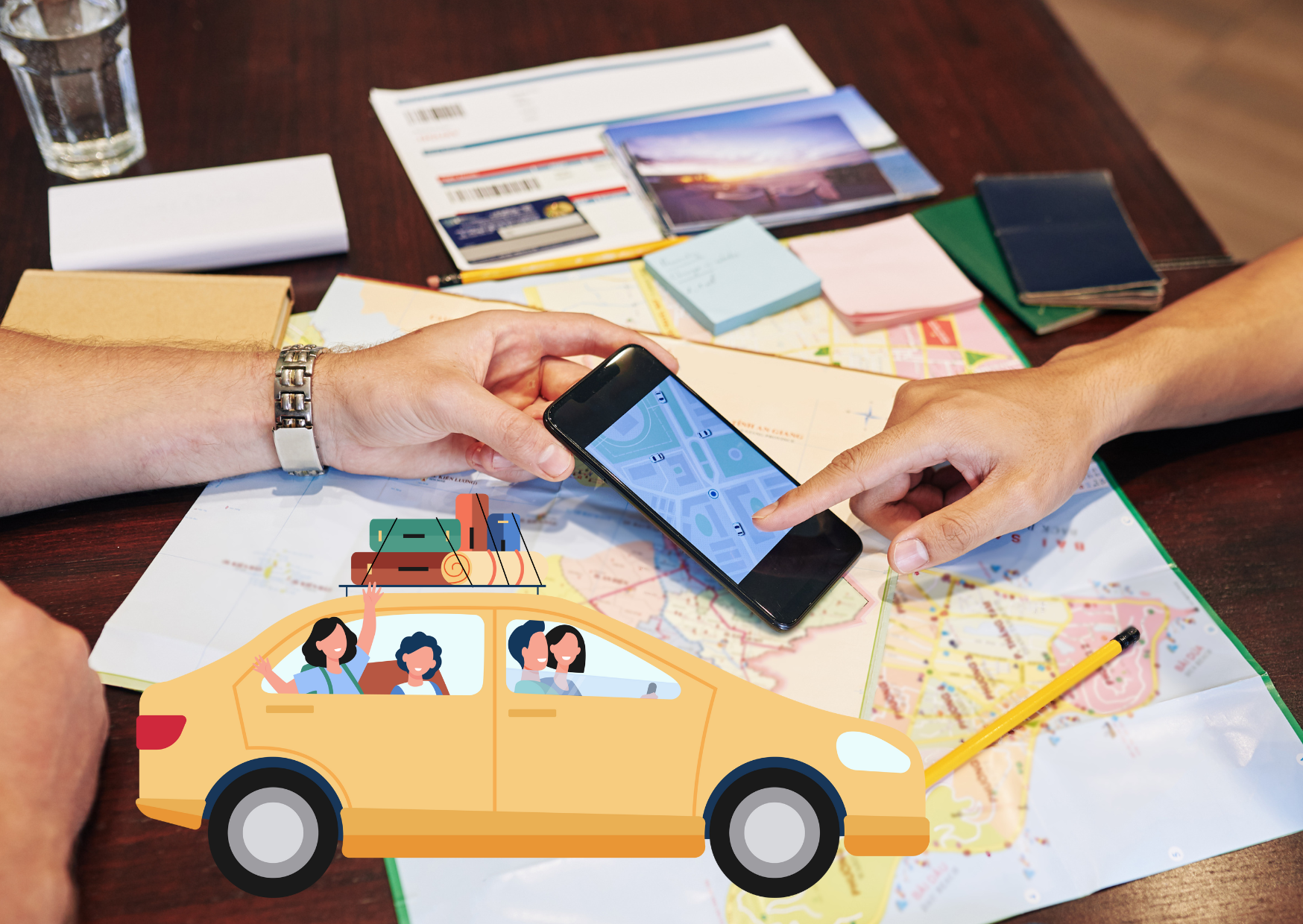 Phase de planification et de préparation avant de partir en vacances en famille : étudier les cartes et surtout utiliser les meilleures applications et les sites adaptés pour planifier un voyage en famille sans stress.