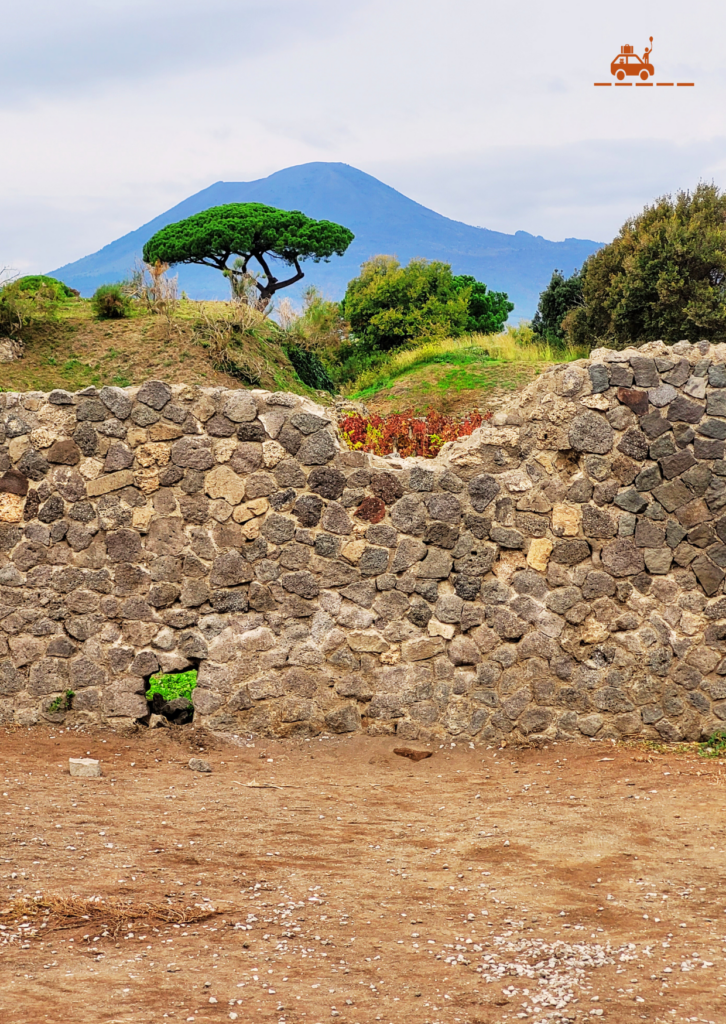 Vue sur le Vésuve depuis Pompéi