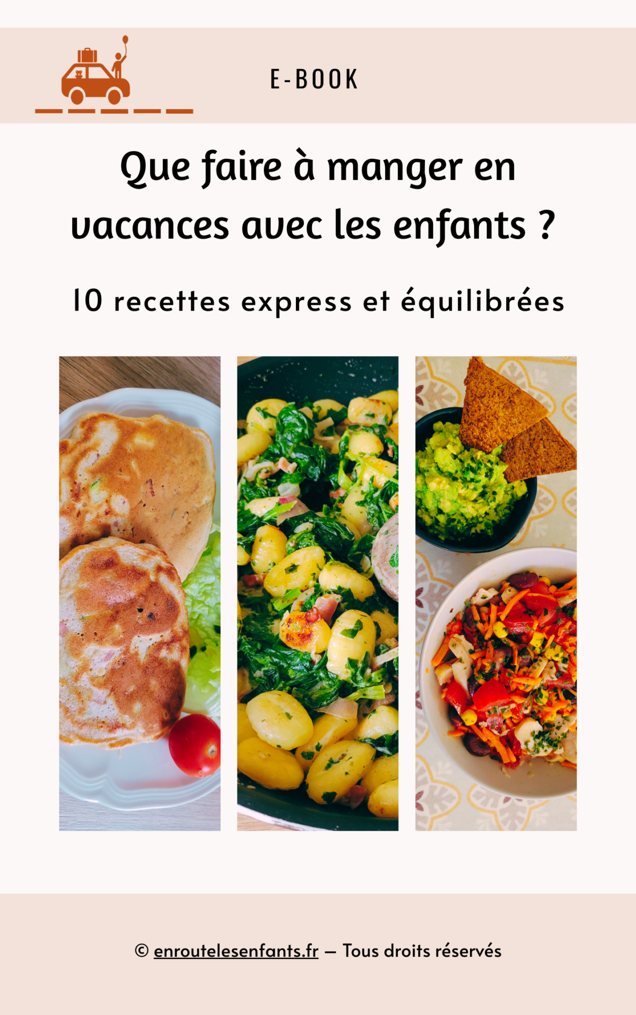 Couverture e-book : Que faire à manger en vacances avec les enfants ?