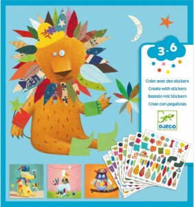 Kit créatif Djeco avec gommettes animaux pour enfant de 2 à 3 ans