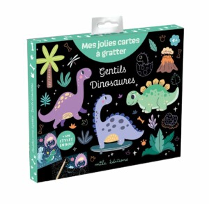 Cartes à gratter dinosaures pour occuper un enfant de 4 ans dans le train