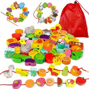 Perles à enfiler Montessori - activité adaptée aux enfants de 2 ou 3 ans