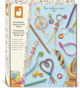 Coffret scoubidous Janod avec modèles à réaliser dès 7 ans